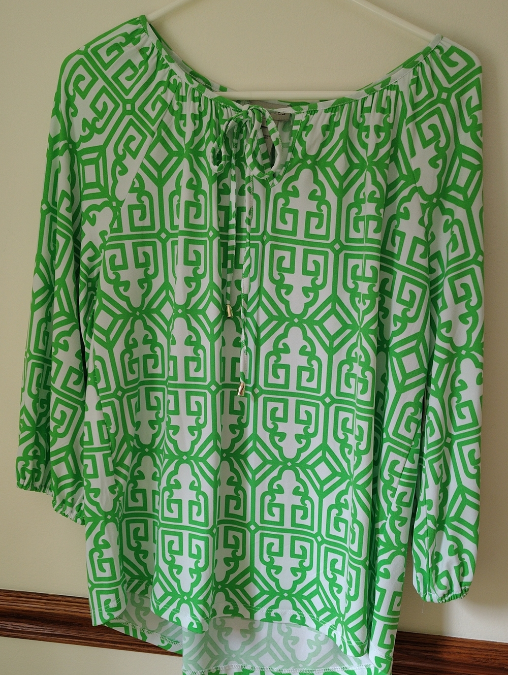 Green And White Multiples By Wimbledon Top Size Small